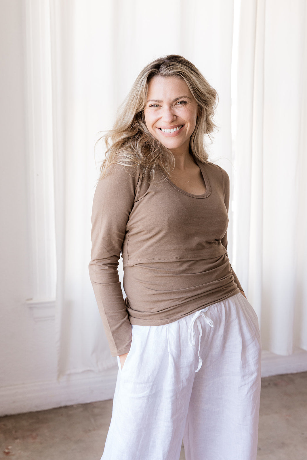 Little Breastfeeding Top - Americano Brown