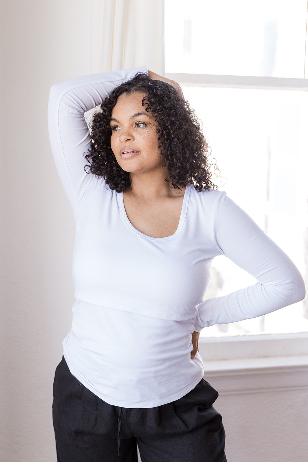 Little Breastfeeding Top - White