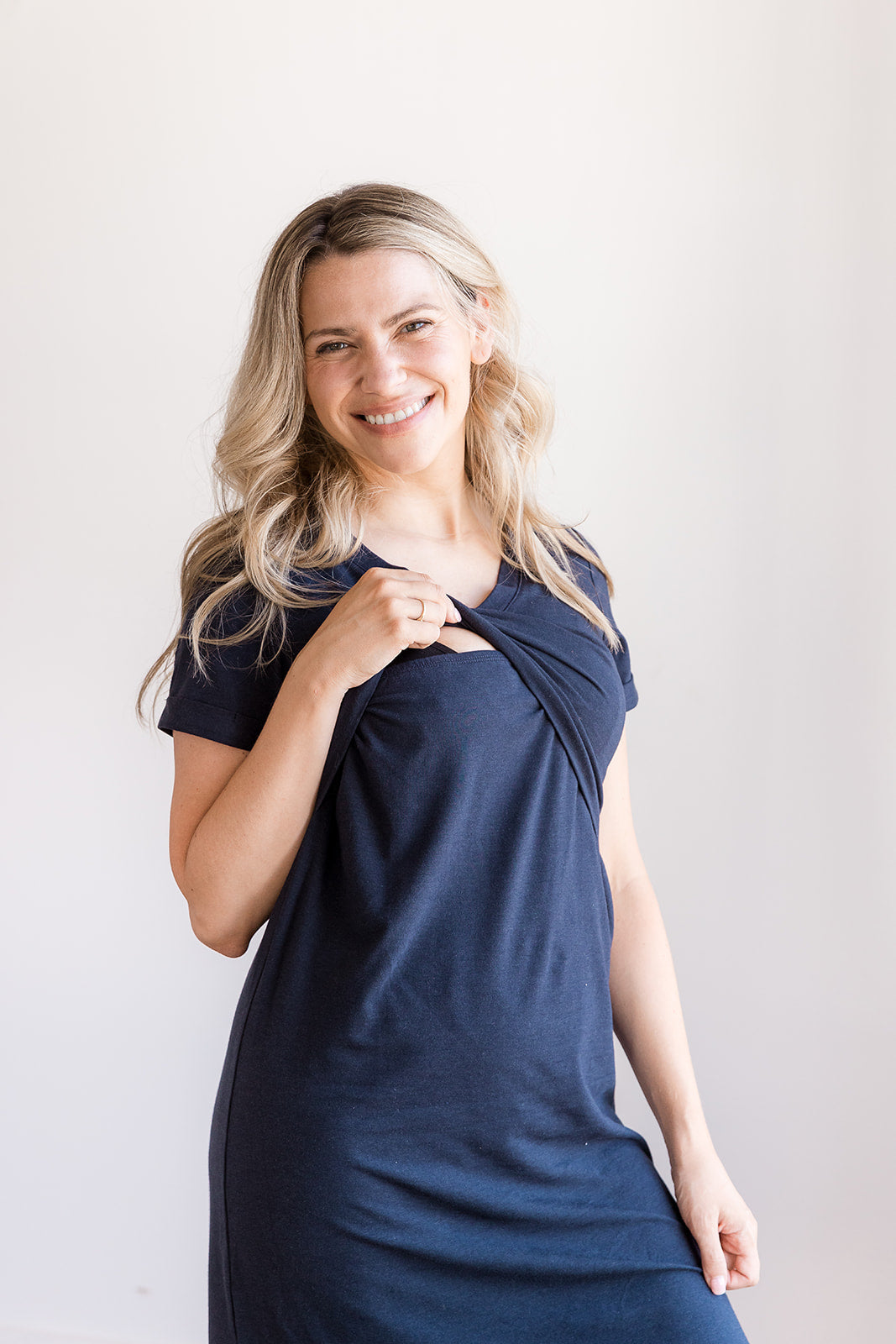 Everyday Breastfeeding Dress - Navy