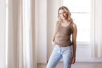 Everywhere Breastfeeding Tank Top - Americano Brown