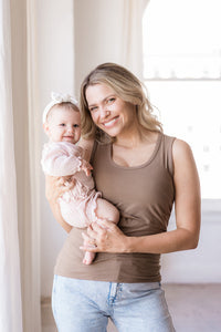 Everywhere Breastfeeding Tank Top - Americano Brown