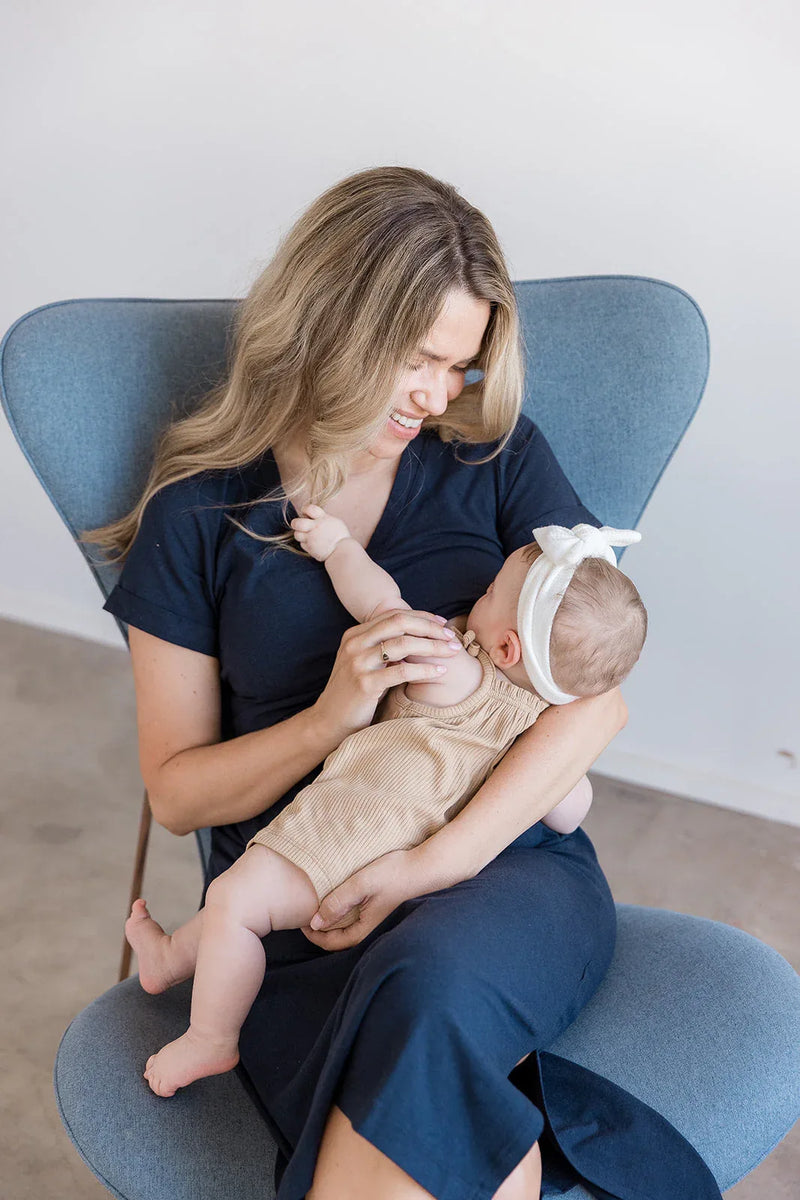 Everyday Breastfeeding Dress - Navy - BIG FRENCHIES