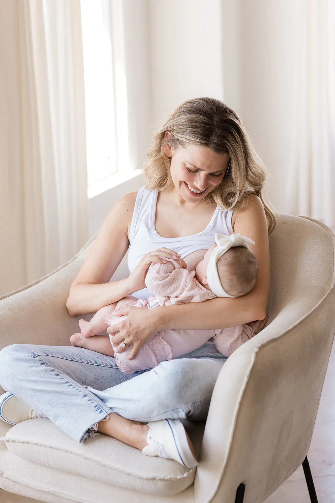 Everywhere Breastfeeding Tank Top - White - BIG FRENCHIES