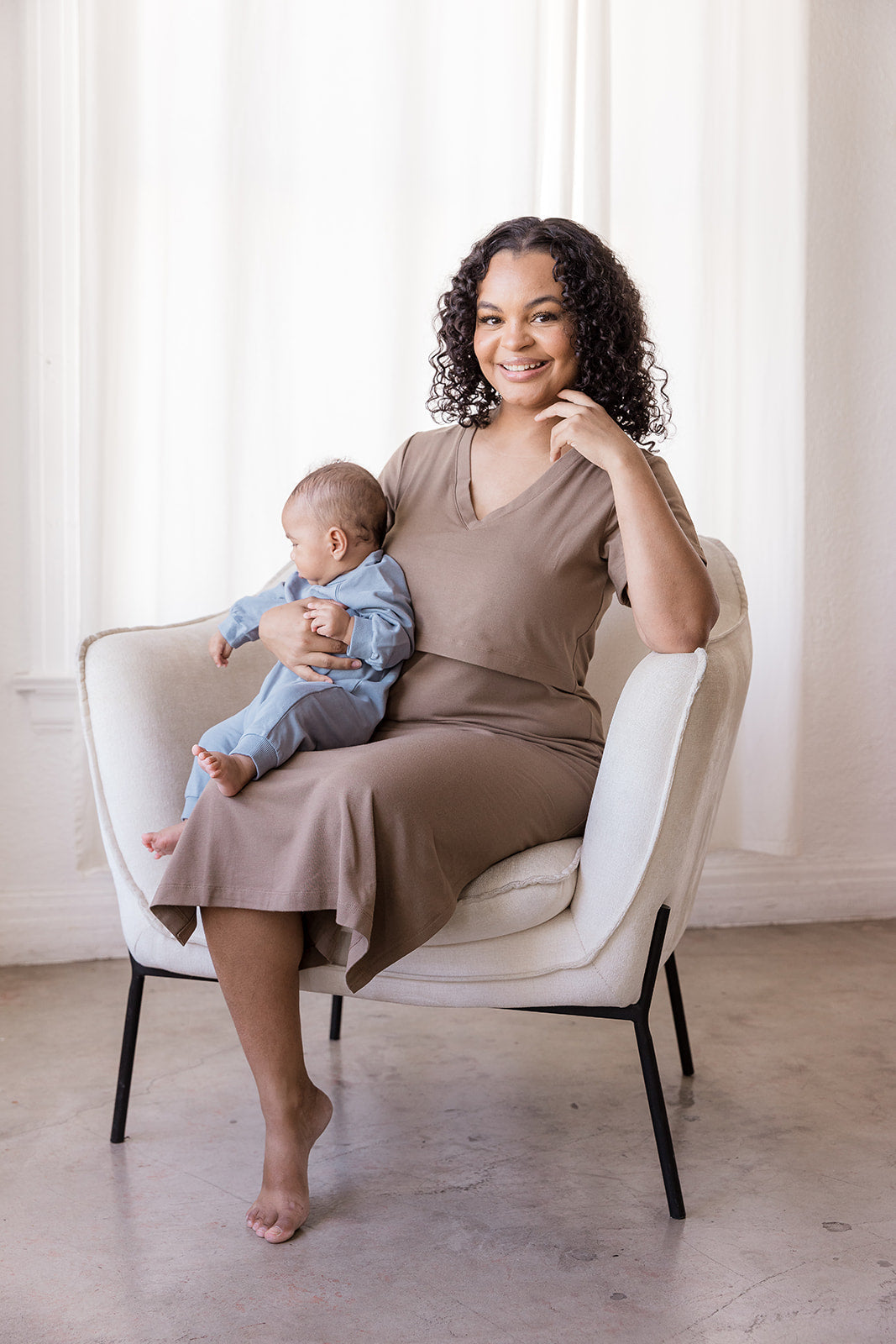 Everyday Breastfeeding Dress - Americano Brown