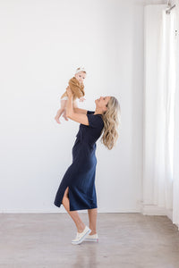 Everyday Breastfeeding Dress - Navy