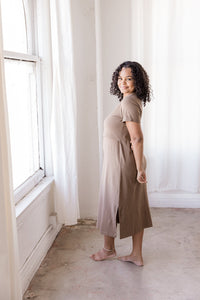 Everyday Breastfeeding Dress - Americano Brown
