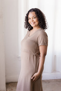 Everyday Breastfeeding Dress - Americano Brown