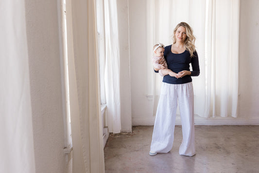 Little Breastfeeding Top - Navy