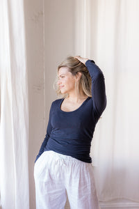 Little Breastfeeding Top - Navy