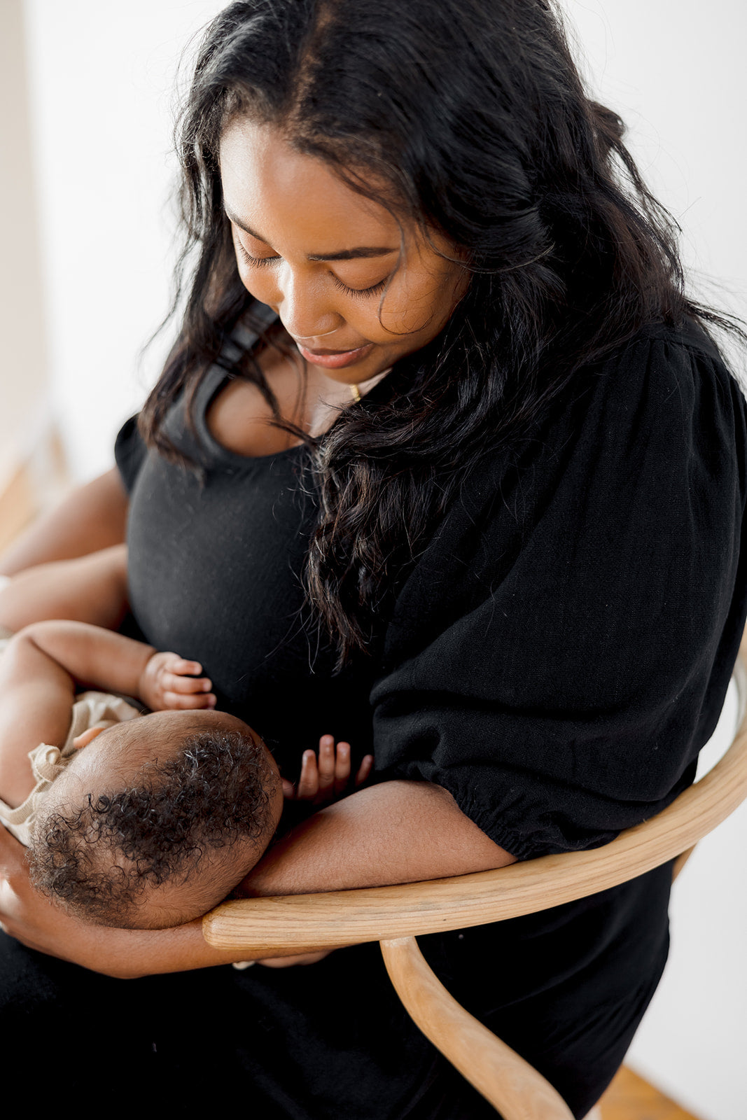 Tiered Breastfeeding Dress - Black