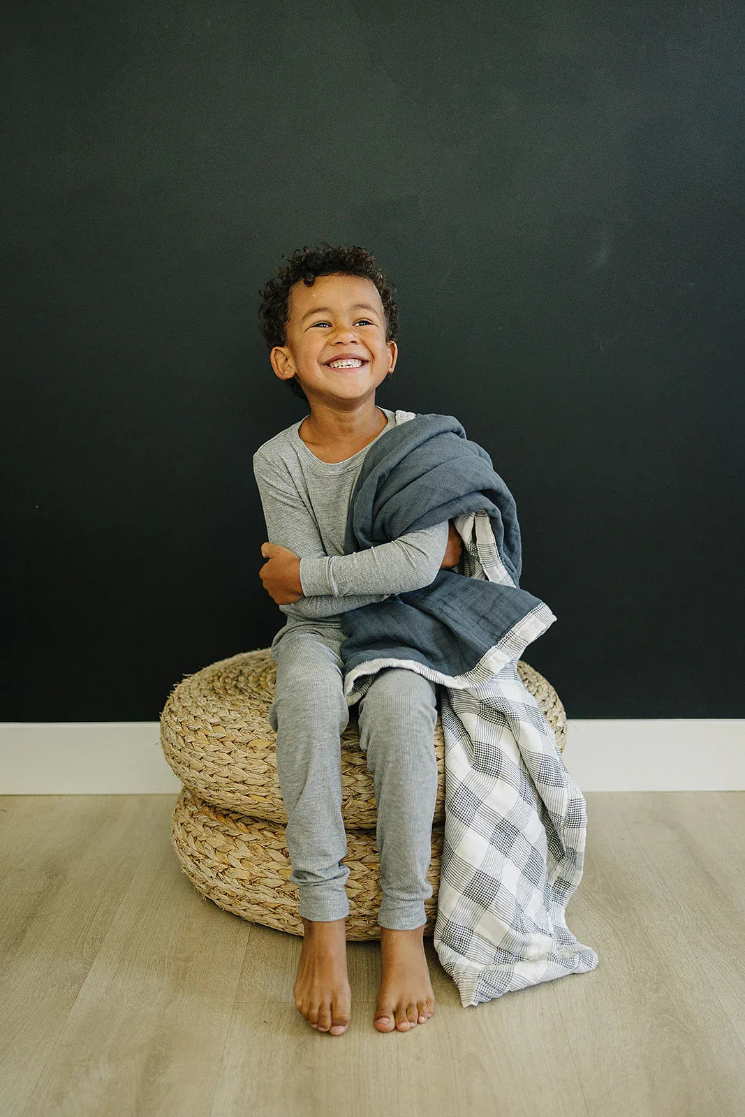 Coastal Plaid + Navy Muslin Quilt - BIG FRENCHIES