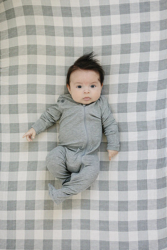 Coastal Plaid Muslin Crib Sheet - BIG FRENCHIES