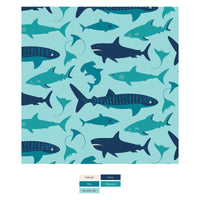 Print Sleeveless Dog Tee in Summer Sky Sharks