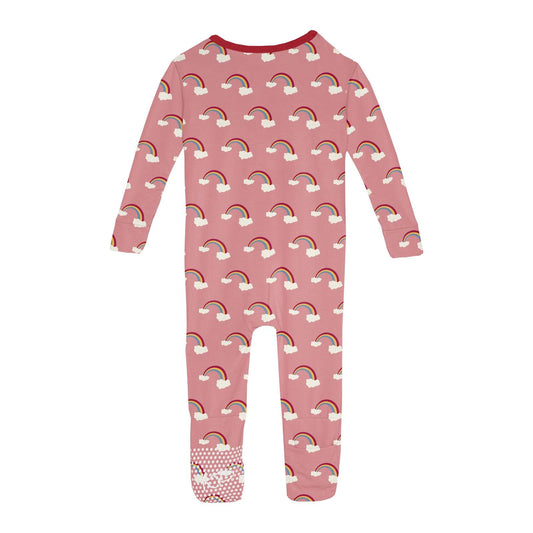 Print Convertible Sleeper with Zipper in Strawberry Rainbows