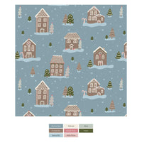 Print Bib Set of 3 in Aloe Arctic Animals, Natural Hot Chocolate & Stormy Sea Gingerbread Town