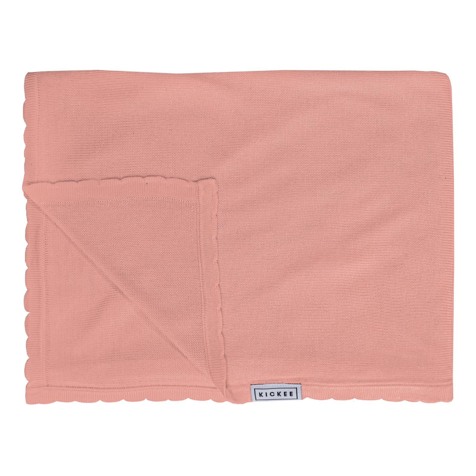 Knitted Throw Blanket in Blush