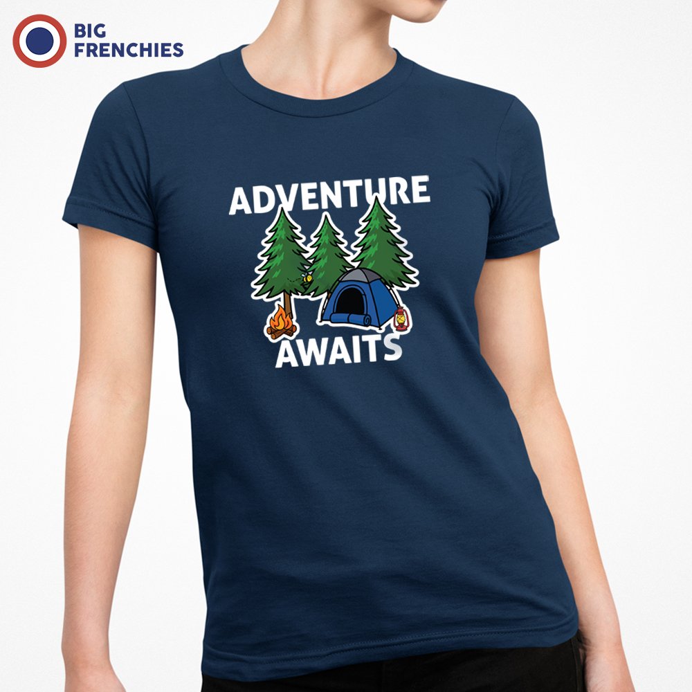 Adventure Awaits Camping Women's Organic Tee