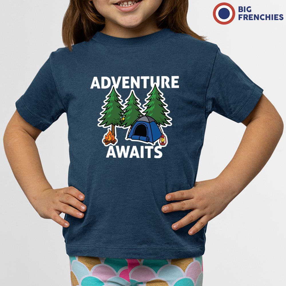 Adventure Awaits Camping Youth & Toddler Organic Cotton Tee