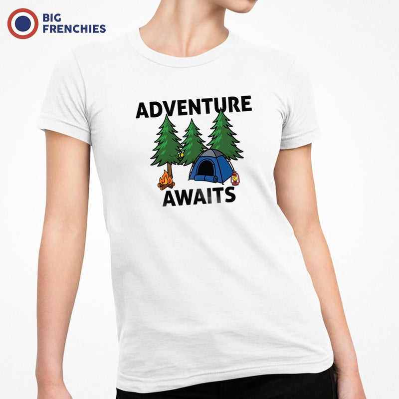 Adventure Awaits Camping Women's Organic Tee