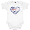 France monuments Heart Organic Cotton Baby Onesie