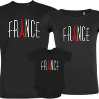 France Bleu Blanc Rouge With Eiffel Tower Matching Organic Cotton Family Set (Set of 3) - BIG FRENCHIES