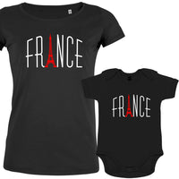 Vive La France With Eiffel Tower Mom and Baby Organic Cotton family Set (Set of 2)