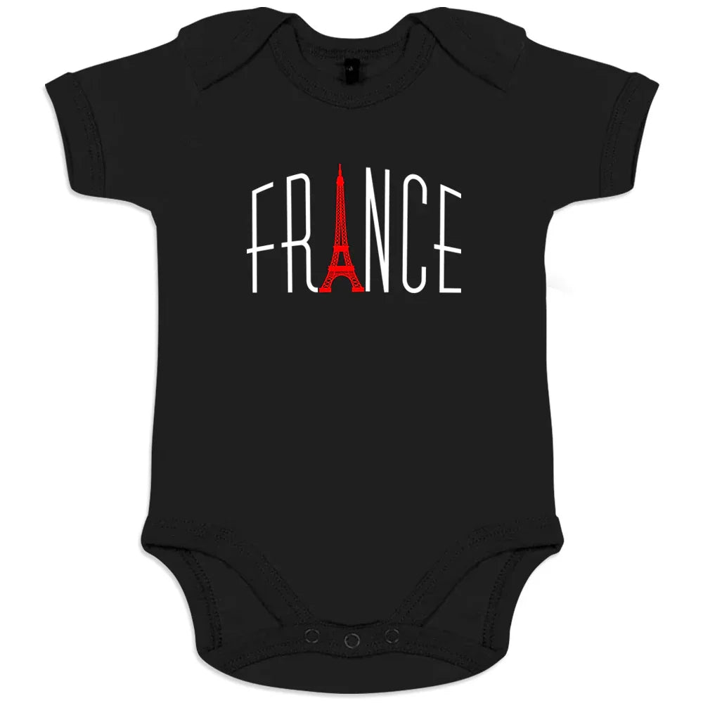 Vive La France With Eiffel Tower Organic Cotton Baby Onesie - BIG FRENCHIES