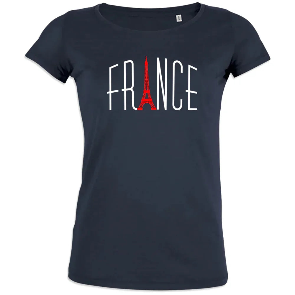 Vive La France With Eiffel Tower Women's Organic Cotton Tee - BIG FRENCHIES