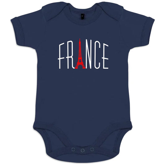 Vive La France With Eiffel Tower Organic Cotton Baby Onesie - BIG FRENCHIES