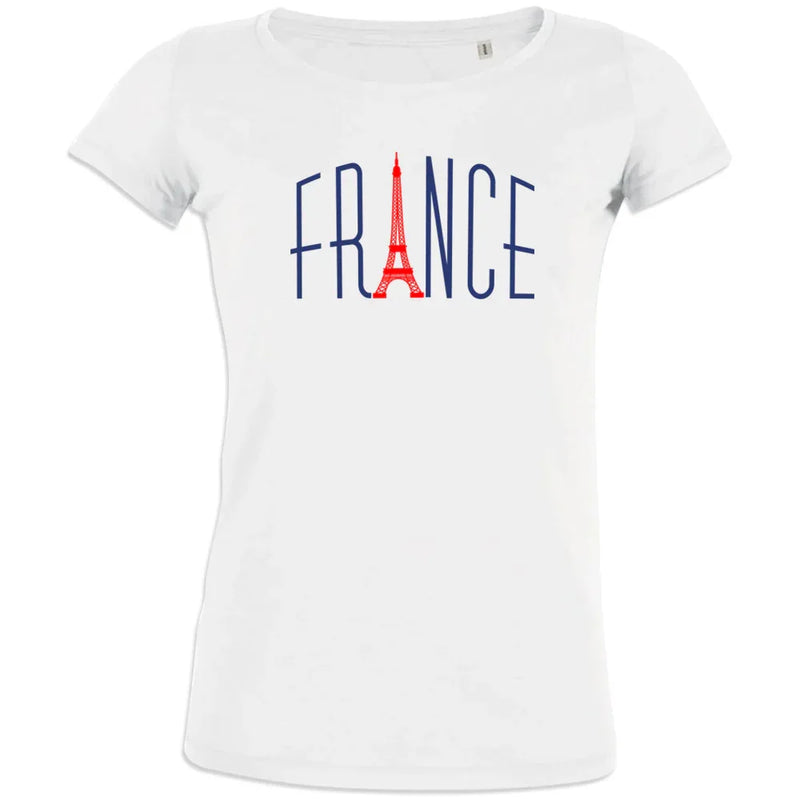 Vive La France With Eiffel Tower Women's Organic Cotton Tee - BIG FRENCHIES