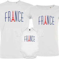 France Bleu Blanc Rouge With Eiffel Tower Matching Organic Cotton Family Set (Set of 3) - BIG FRENCHIES