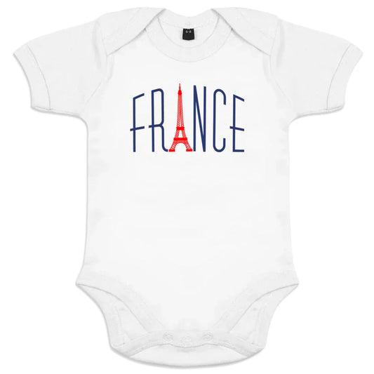 Vive La France With Eiffel Tower Organic Cotton Baby Onesie - BIG FRENCHIES
