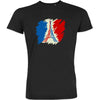 Brushed French Flag with Eiffel Tower Men's Organic Cotton Tee