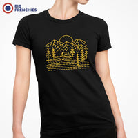 Mountains and Trees with Sun Camping Women's Organic Tee