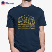 Mountains and Trees with Sun Camping Men's Organic Tee