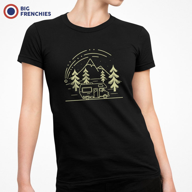 Mountains and Trees with RV Camping Women's Organic Tee