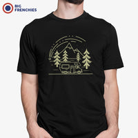 Mountains and Trees with RV Camping Men's Organic Tee