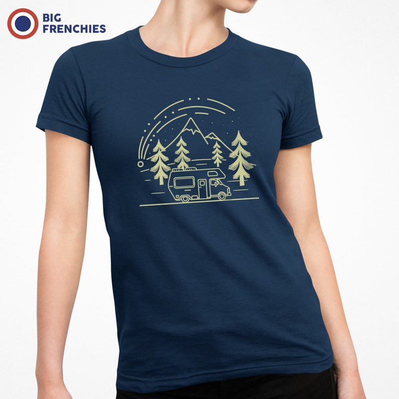 Mountains and Trees with RV Camping Women's Organic Tee