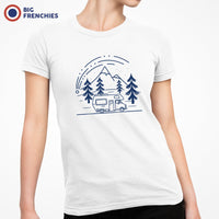 Mountains and Trees with RV Camping Women's Organic Tee