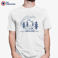 Mountains and Trees with RV Camping Men's Organic Tee