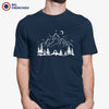 Mountains and Trees at Night Camping Men's Organic Tee
