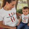 Canadian Soccer, Eh? Baby Beaver Striker Mom and Child Organic Cotton T-Shirts family Set (Set of 2)