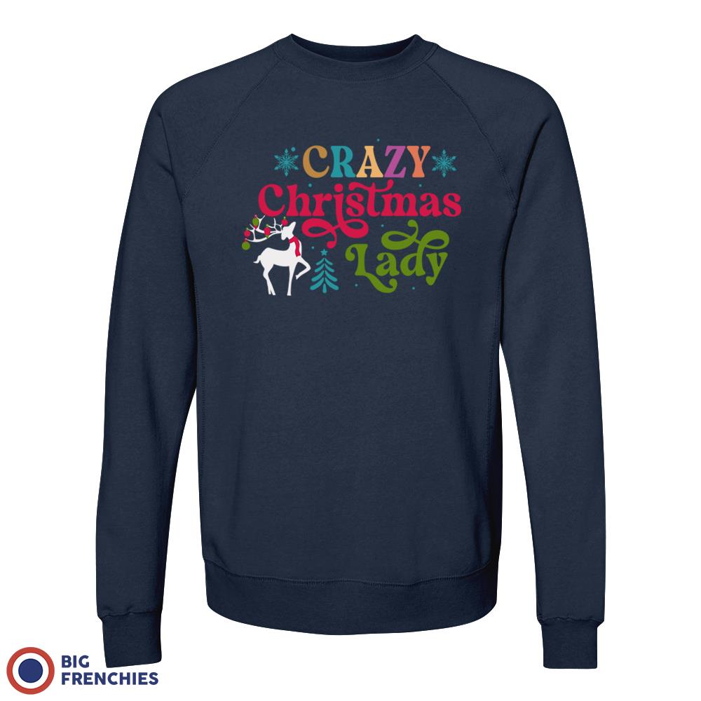 Crazy Christmas Lady Women's Organic Cotton Sweatshirt