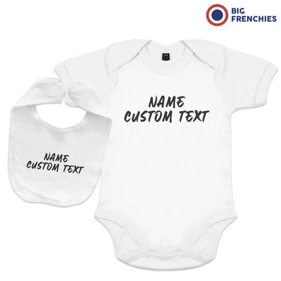 2 Piece Personalized Organic Cotton Baby Gift Set