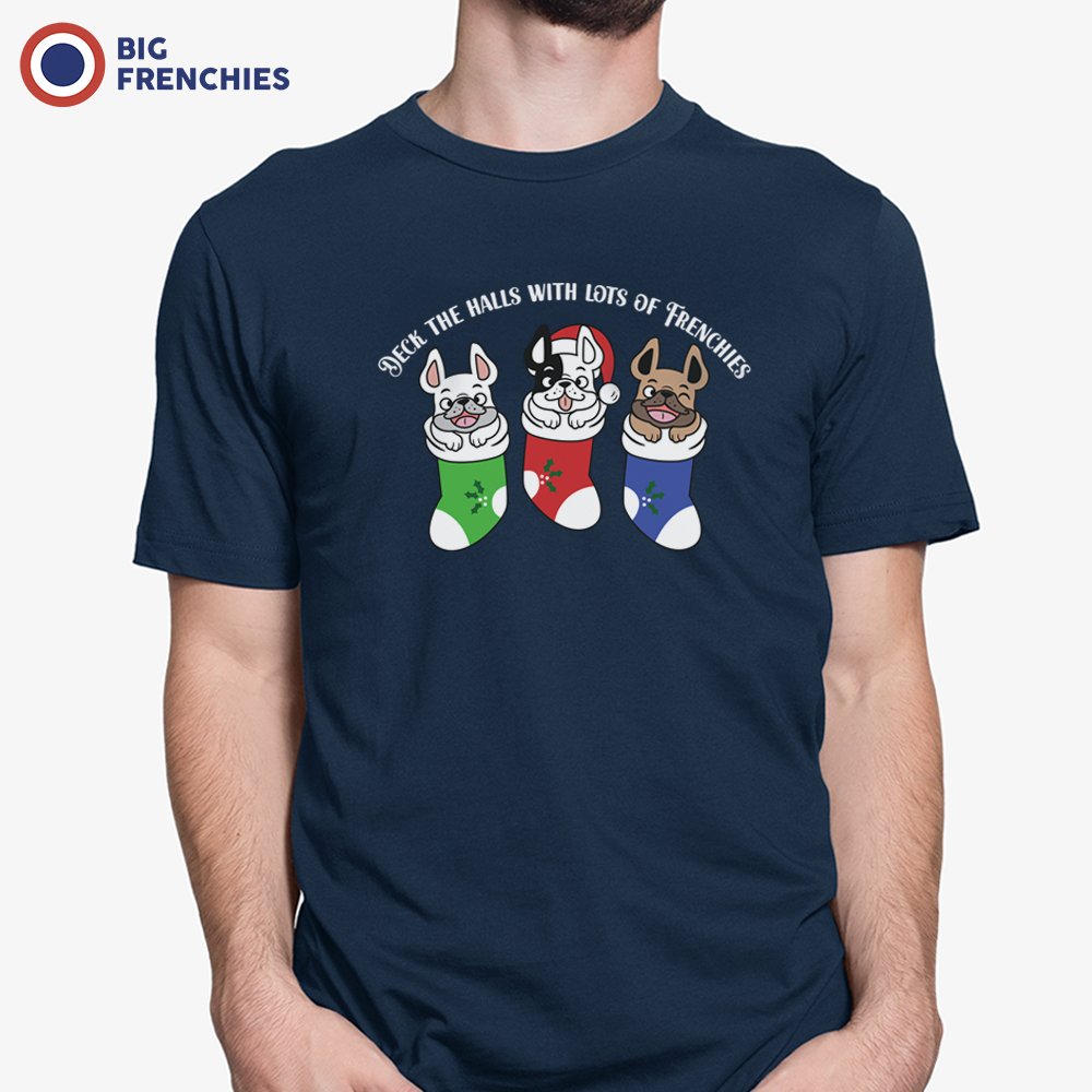 Deck The Hall With Lot of Frenchies Christmas Men's Organic Cotton Tee