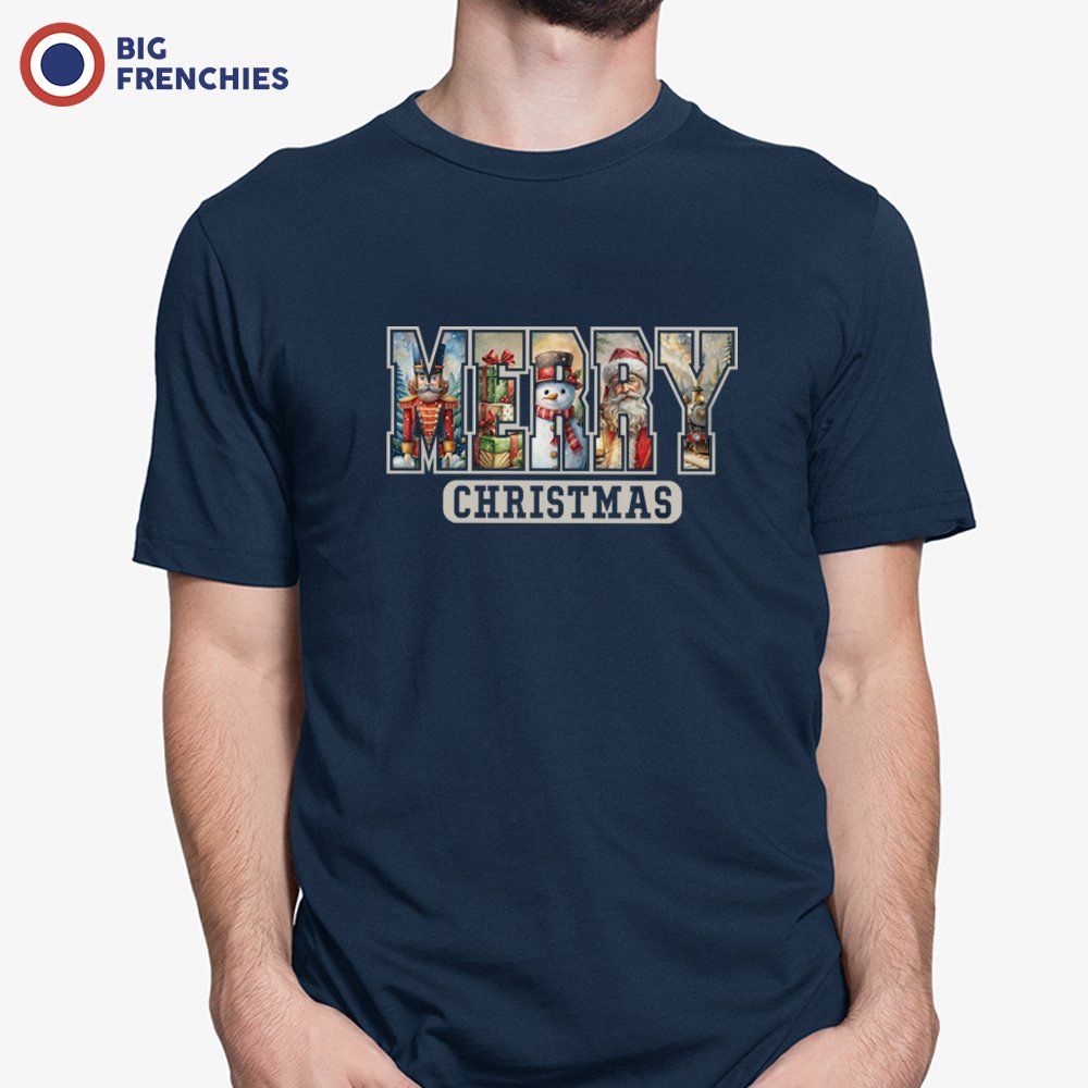 Merry Christmas Text Men's Organic Cotton Tee