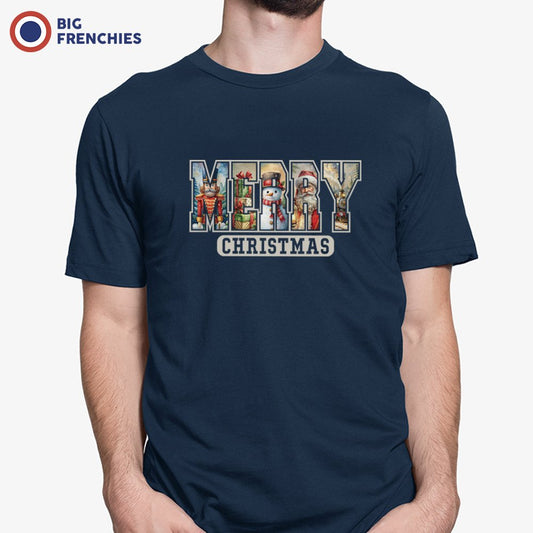 Merry Christmas Text Men's Organic Cotton Tee