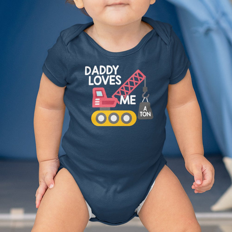 Daddy Loves Me A Ton Organic Baby Onesie