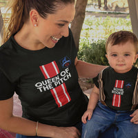 Queen Of The Pitch, Royal Rookie Mom and Child Organic Cotton T-Shirts family Set (Set of 2)