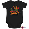 Fall Breeze Autumn Leaves Organic Cotton Baby Onesie